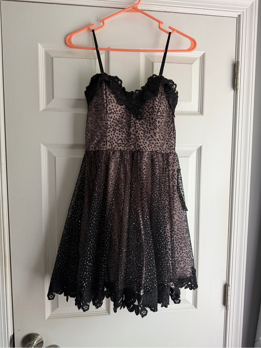City Triangles Black Lace Overlay Party Dress